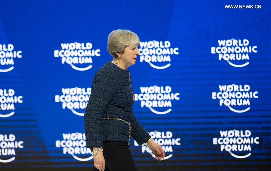 SWITZERLAND-DAVOS-WEF ANNUAL MEETING-BRITAIN-THERESA MAY