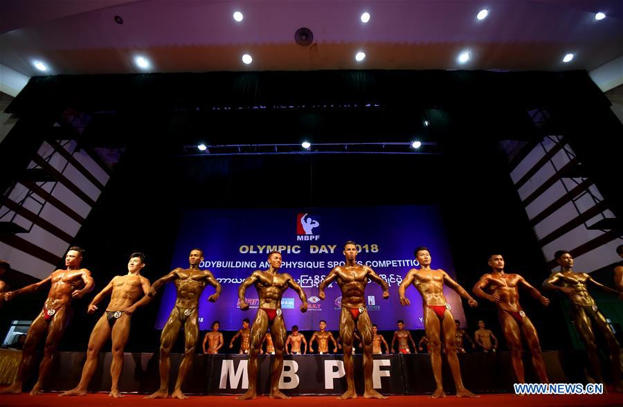 (SP)MYANMAR-YANGON-BODYBUILDING AND PHYSIQUE SPORT-COMPETITION