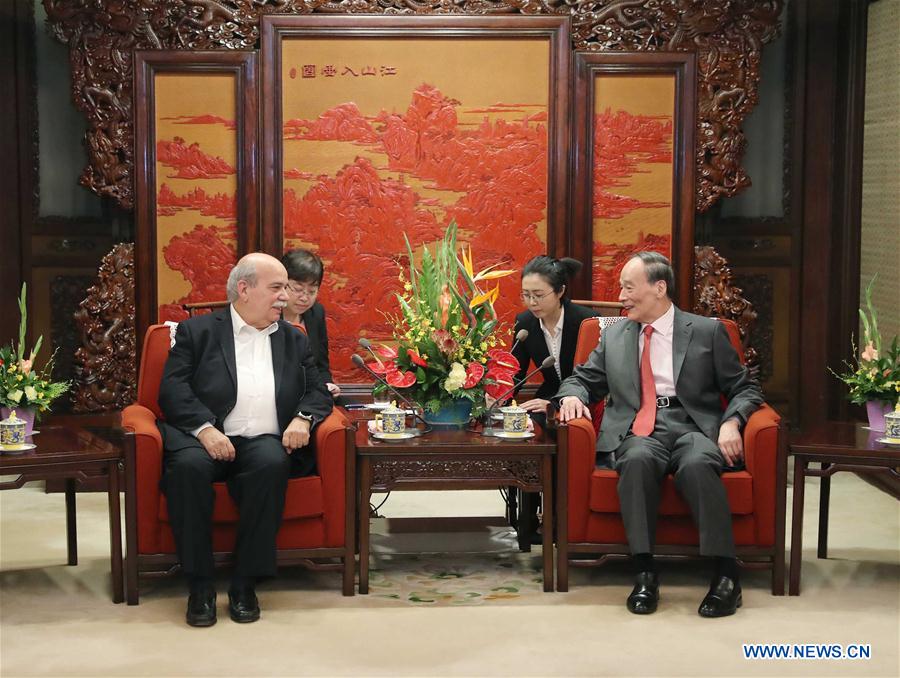 CHINA-BEIJING-WANG QISHAN-GREECE-NIKOLAOS VOUTSIS-MEETING (CN)