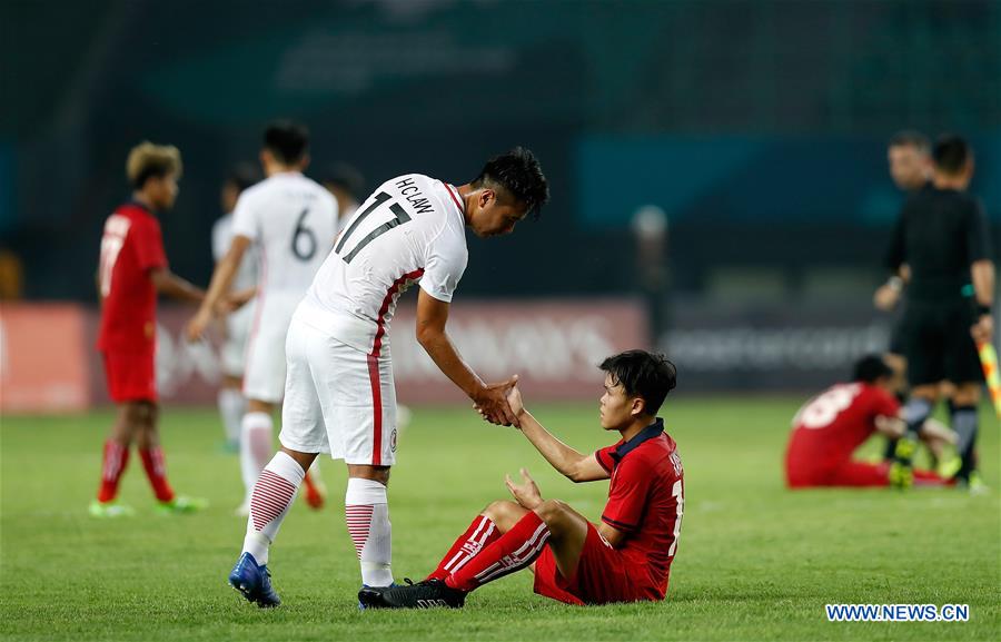 (SP)INDONESIA-BEKASI-ASIAN GAMES-MEN'S FOOTBALL-HONG KONG VS LAOS