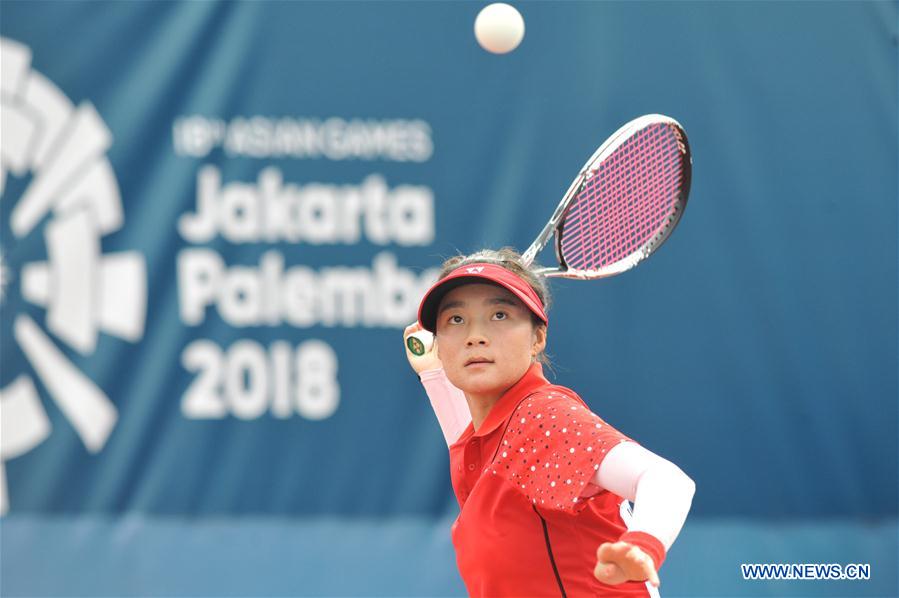 (SP)INDONESIA-PALEMBANG-ASIAN GAMES-WOMEN'S SINGLE SOFT TENNIS-QUATER FINAL