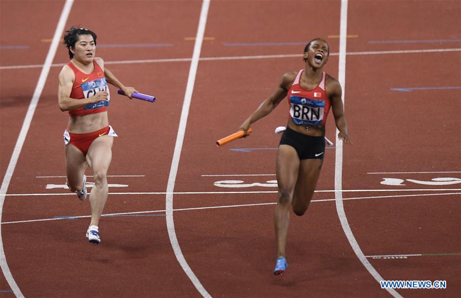 (SP)INDONESIA-JAKARTA-ASIAN GAMES-ATHLETICS-WOMEN'S 4X100M RELAY