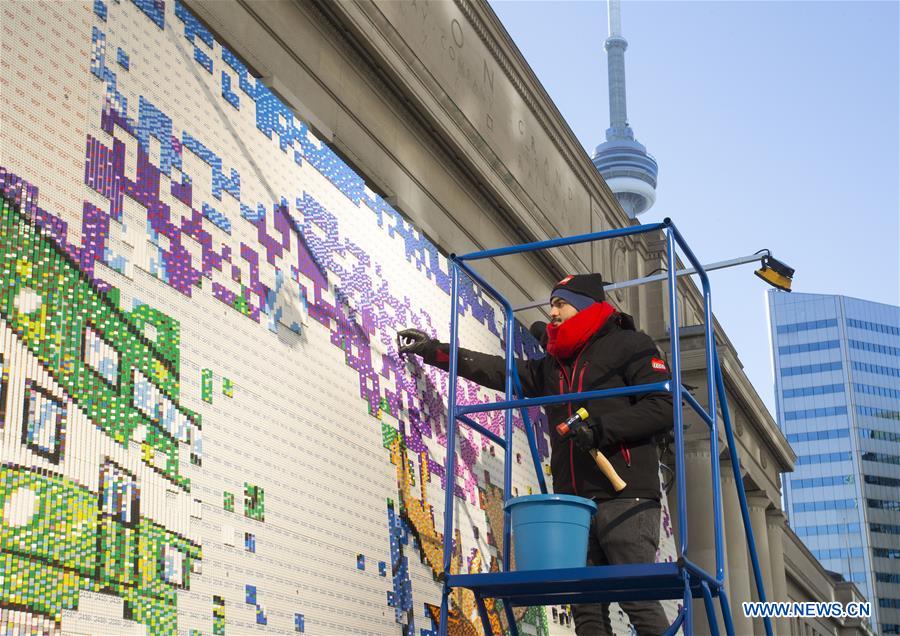 CANADA-TORONTO-LEGO MYSTERY MURAL BUILD