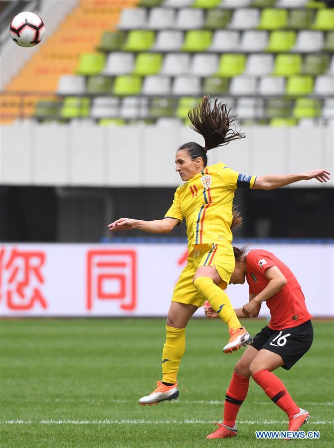 (SP)CHINA-WUHUA-FOOTBALL-WOMEN-SOUTH KOREA VS ROMANIA