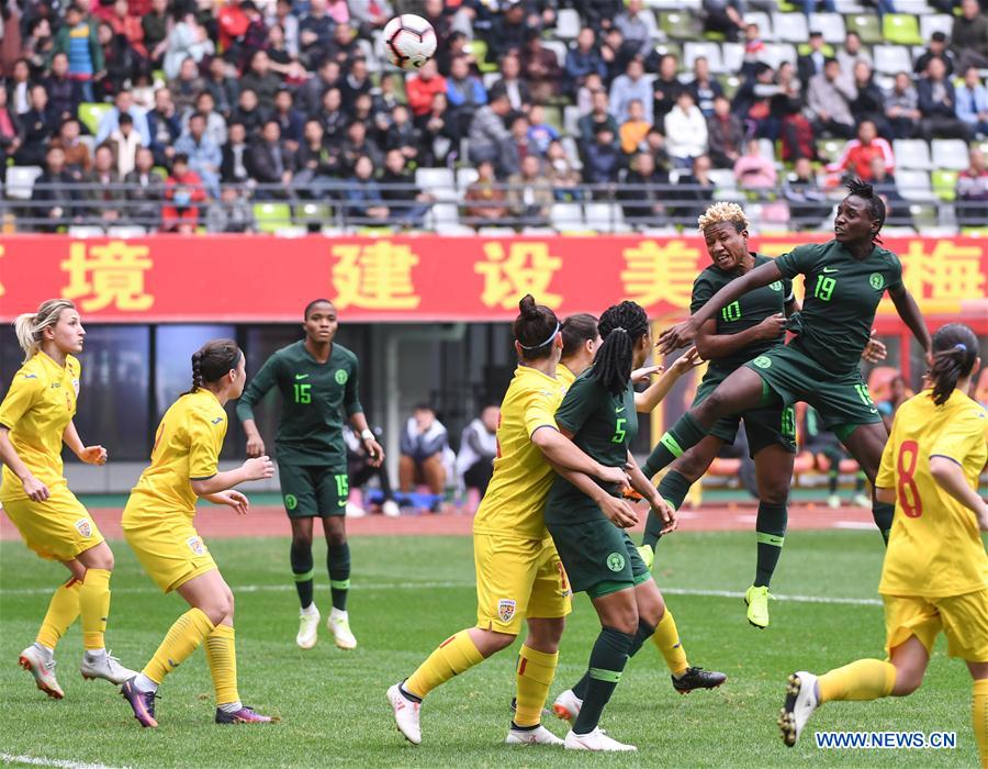 (SP)CHINA-WUHUA-FOOTBALL-WOMEN-ROMANIA VS NIGERIA