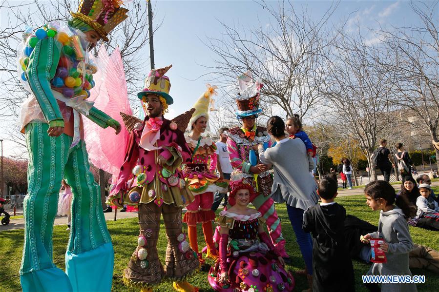 MIDEAST-MODI'IN-PURIM-CELEBRATION