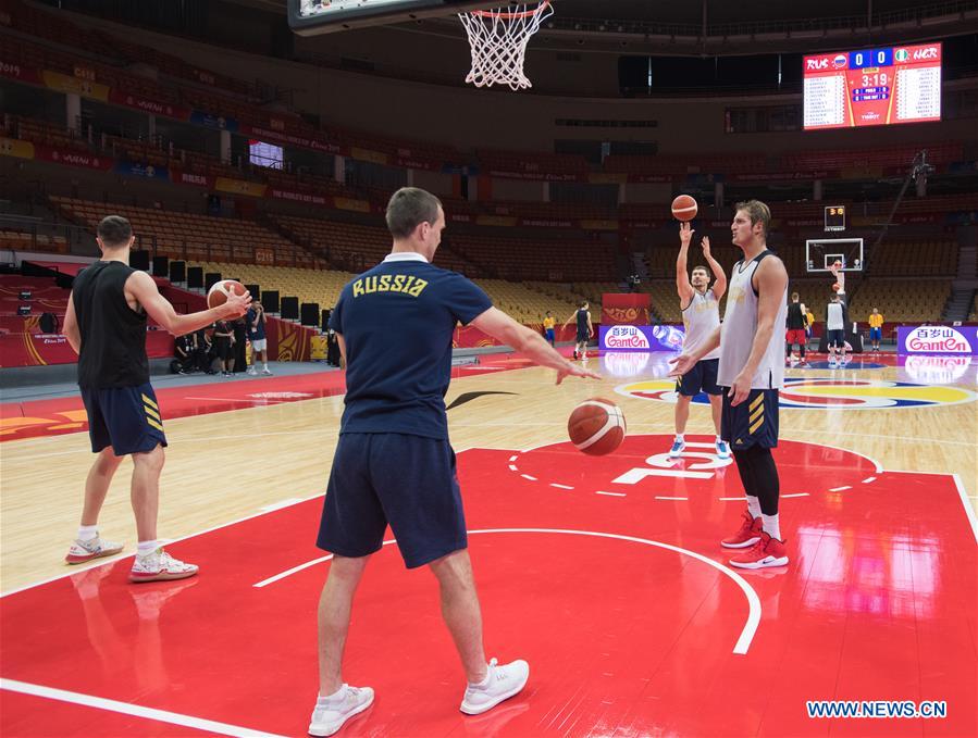 (SP)CHINA-WUHAN-BASKETBALL-FIBA WORLD CUP-RUSSIA-TRAINING SESSION (CN)