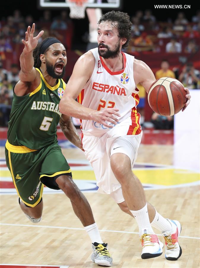 (SP)CHINA-BEIJING-BASKETBALL-FIBA WORLD CUP-SEMI FINALS-ESP VS AUS(CN)