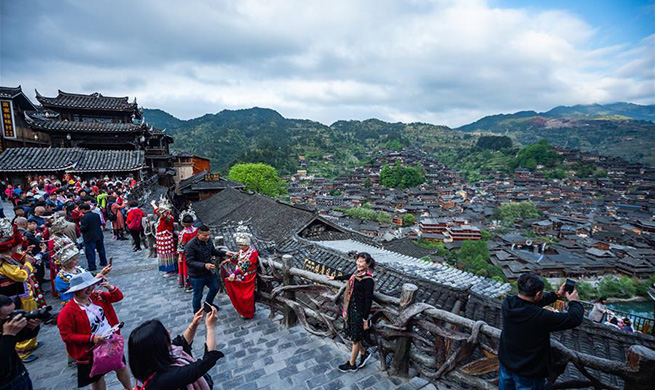 Scenery of Xijiang Qianhu Miao Village in China's Guizhou