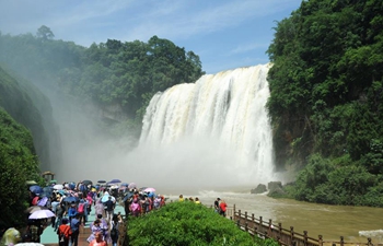 Huangguoshu Waterfall in SW China enters into high flow period