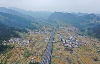 Autumn scenery of countryside in Mochong Town of Duyun, China's Guizhou