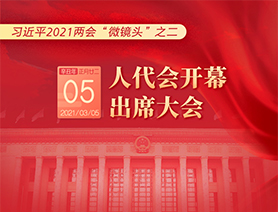 习近平2021两会“微镜头”之二：3月5日 人代会开幕，出席大会